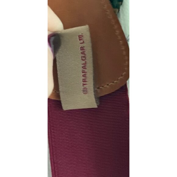 Vintage Trafalgar Silk Button End Braces Suspenders Green Beige Black Abstract P - Picture 3 of 7